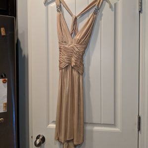 Gold Cocktail Dress Open Back